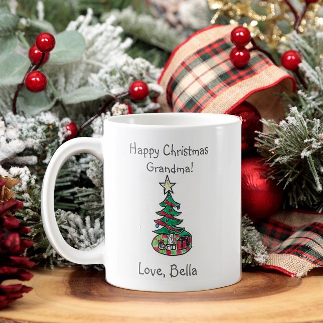 Mug Ajouter votre oeuvre d'art enfant cadeau de Noël p (Créateur téléchargé)