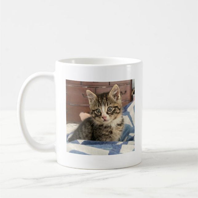 Mug Ajouter votre photo de chat Kitty préférée (Gauche)