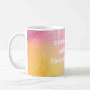 Mug ajouter votre propre devis de musiques d'aquarelle