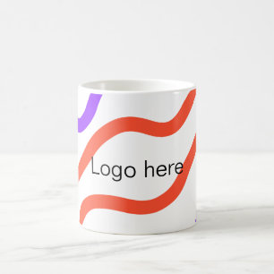Mug Ajoutez votre nom de logo ici Bleu rouge rayures d