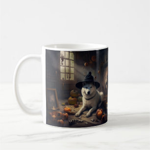 Mug Akita Citrouilles Halloween effroi