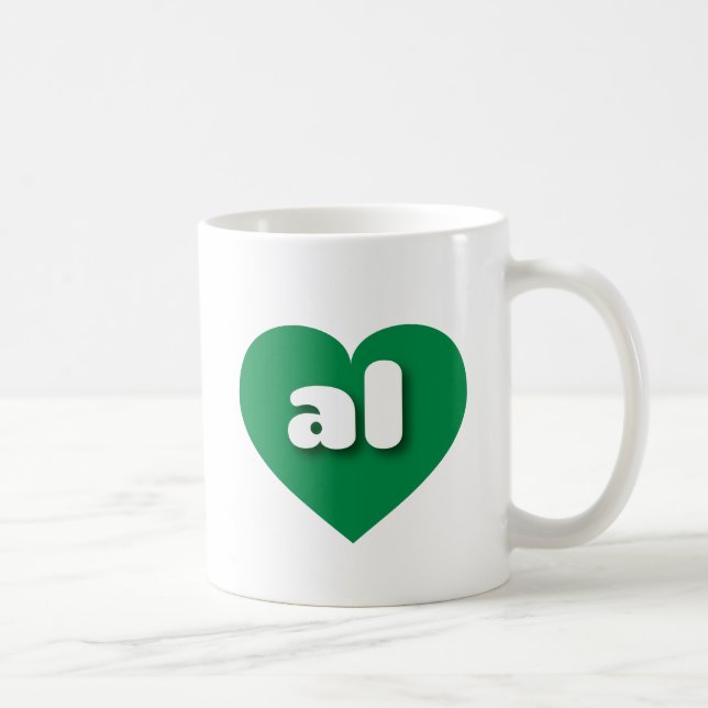 Mug Alabama coeur vert - J'aime tous (Droite)