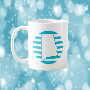 Mug Alabama US State Outline Retro Circle Blue