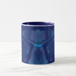 Mug ALAN ~ Zany 3D fractal ~ Nuances de bleu