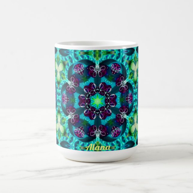 Mug ALANA ~ Pretty Glittery Pattern ~ Personalised  (Centre)