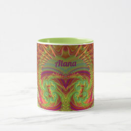 Mug ALANA ~ Zany 3D ~ Bright Orange, Yellow and Purple