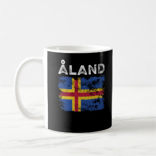 Mug Åland Flag Distressed Åland Island Flag