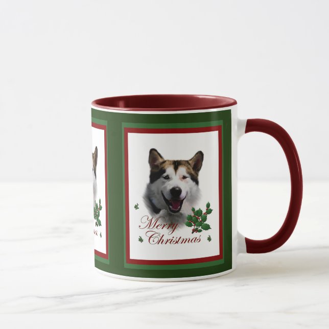 Mug Alaskan Malamute Cadeaux de Noël (Droite)