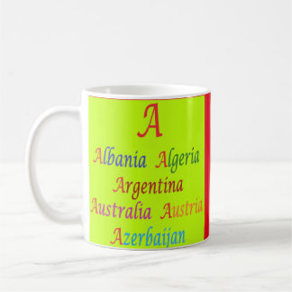 Mug Albanie Algérie Australie Argentine vert citron