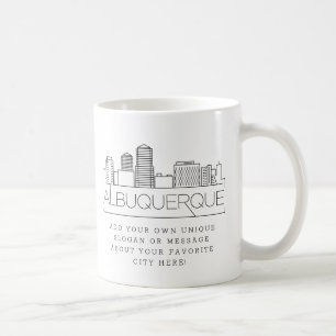 Mug Albuquerque Stylisé Skyline   Slogan personnalis