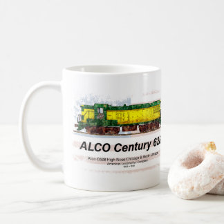 Mug Alco C-628 Diesel Locomotive et drapeau américain
