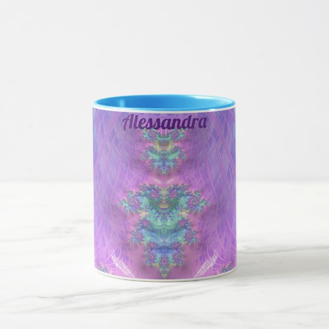 Mug ALESSANDRA ~ GLOSSY 3D Vert brillant bleu pourpre  (Centre)