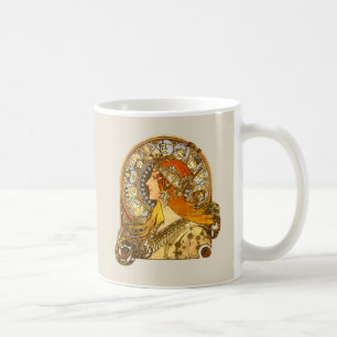 Mug Alfonse Mucha Zodiac Art nouveau femme