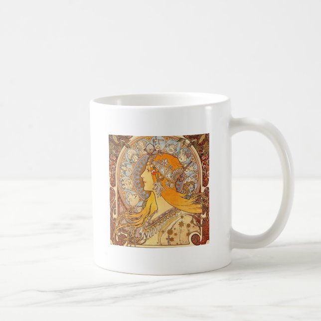Mug Alfonse Mucha Zodiac Art nouveau femme (Droite)