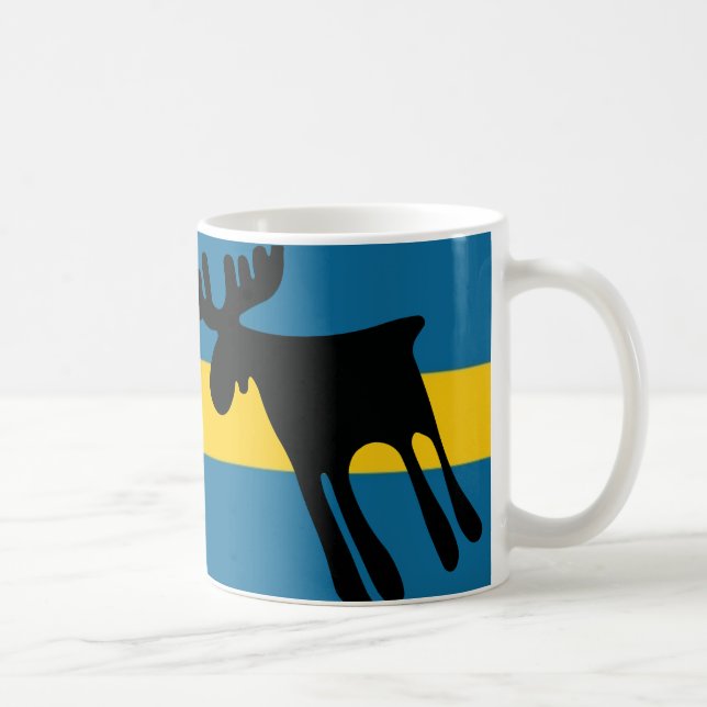 Mug Älg / Moose med Svenska flaggan (Droite)