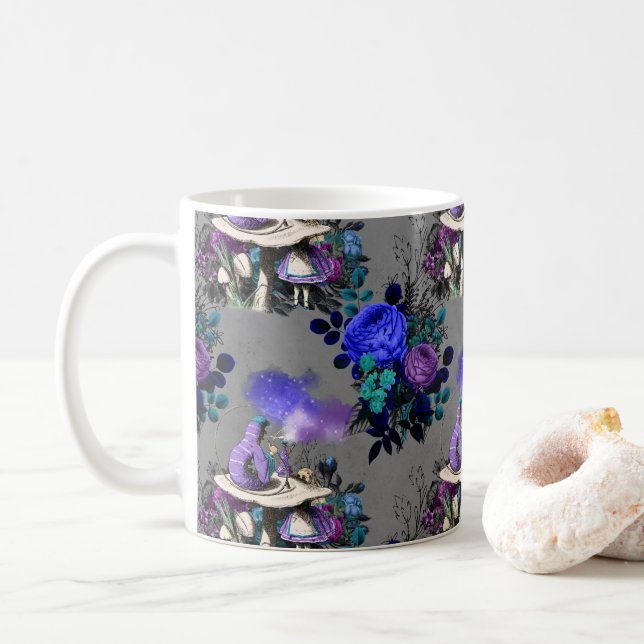 Mug Alice au pays des merveilles Fleurs de la chenille (Avec donut)