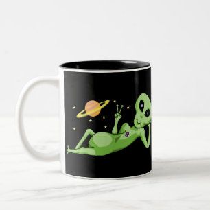 Mug Alien de l'espace de paix