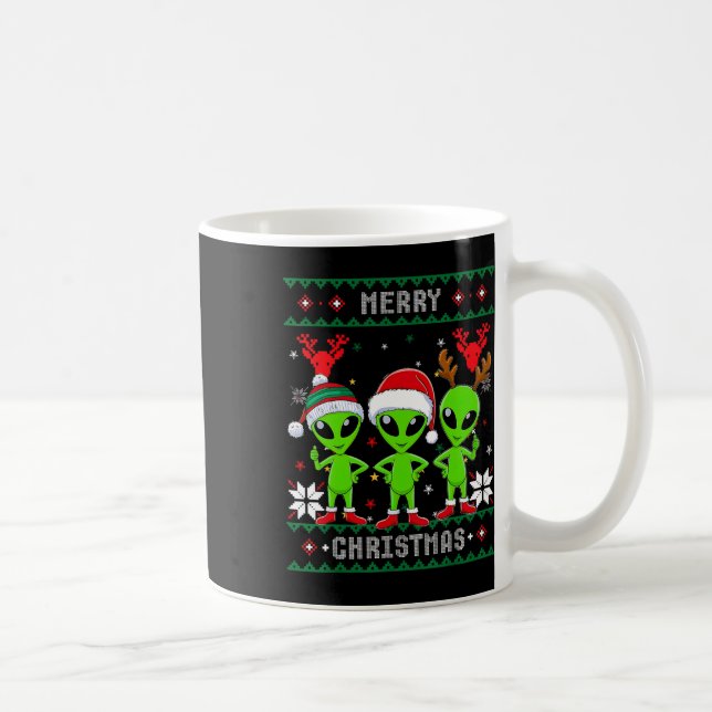 Mug Alien drôle Trio Joyeux Noël laid Santa Hat Gi (Droite)