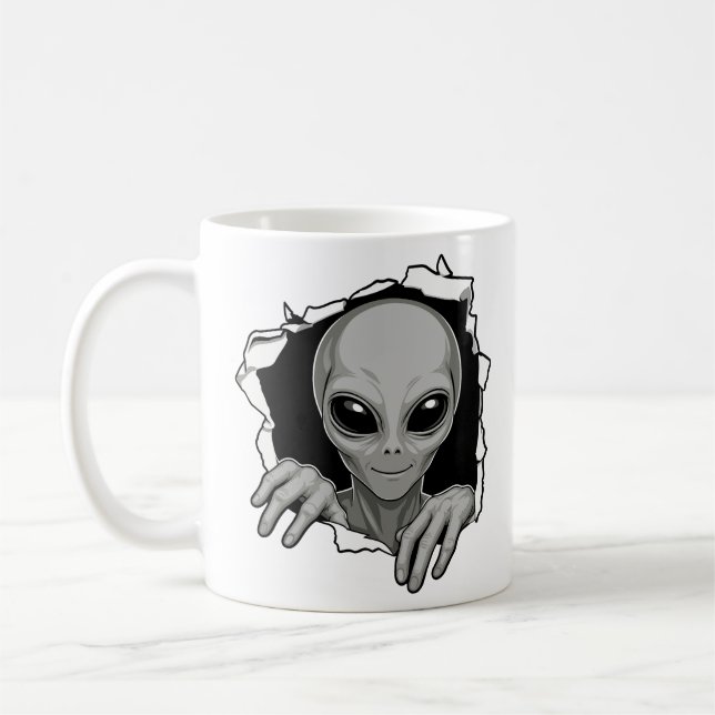 Mug Alien franchissant le mur (Gauche)