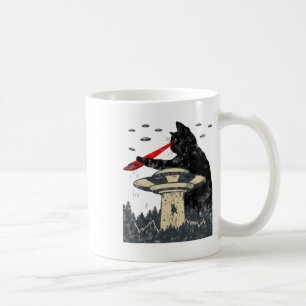 Mug Alien Ufo Enlèvement Laser Oeil Drôle Chat