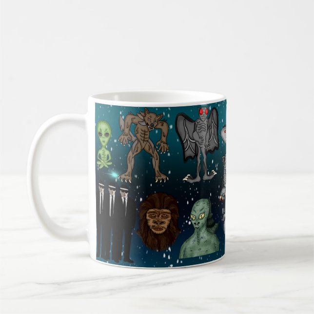 Mug Aliens OVNI Chupacabra Bigfoot Cryptids (Gauche)