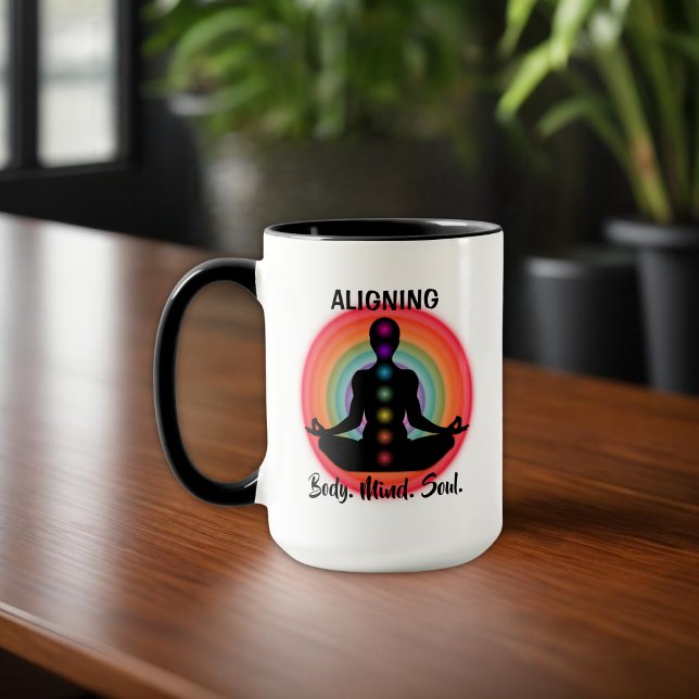 Mug "Aligner l'âme du corps" Méditation Chakra & Yoga (Créateur téléchargé)