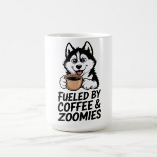 Mug Alimenté Par Café & Zoomies Drôle Amoureux des chi