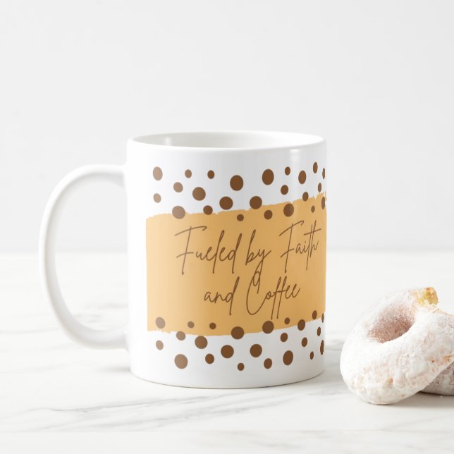 Mug Alimenté par la foi et le café (Avec donut)