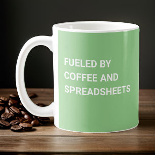 Mug Alimenté par le café et les feuilles de calcul - S