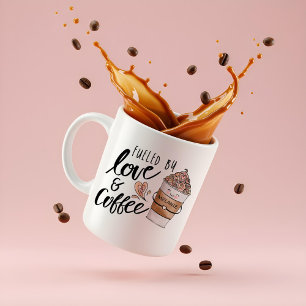 Mug Alimenté Par Love & Coffee Cute Funny Coffee Latte