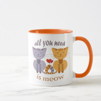 Mug All you need is meow Valentine cats