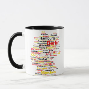 Mug Allemagne Carte Silhouette Villes Drapeau Berlin T