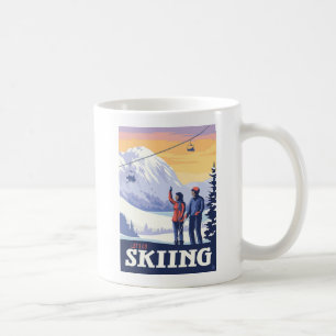 Mug Aller skier Vintage Imprimer