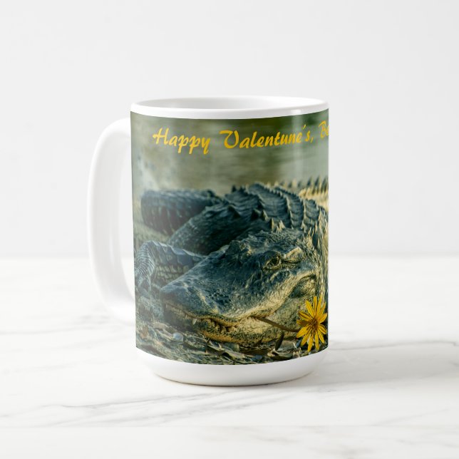 Mug Alligator de Valentines avec le tournesol de (Devant gauche)