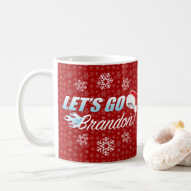 Mug Allons à Brandon Funny Noël (Avec donut)