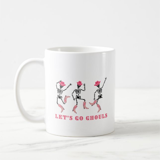 Mug Allons Gouls Halloween Skeletons Pink Cowgirl (Gauche)