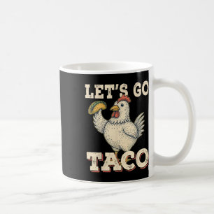 Mug Allons Taco Drôle Chicken Holding Taco Retro Vin
