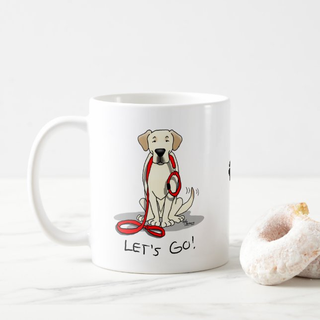 Mug Allons-y ! Yellow Lab Labrador Retriever Dog Cute (Avec donut)