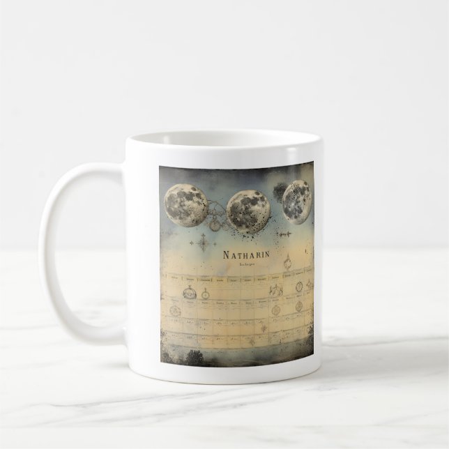 Mug Almanac de la phase de la lune rétro - Ele céleste (Gauche)