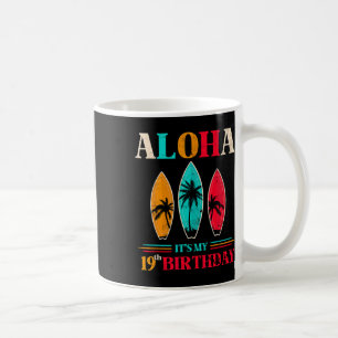 Mug Aloha 19e anniversaire Hawaï Plage tropicale Surf 
