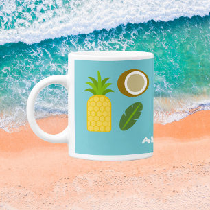 Mug Aloha ananas et noix de coco hawaïens de Nui LOA