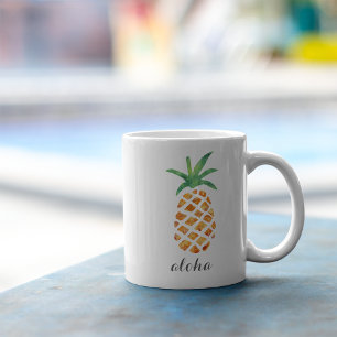 Mug Aloha Aquarelle tropicale ananas