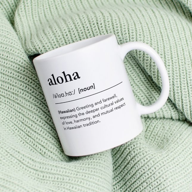 Mug Aloha définition, dictionnaire de voeux hawaïen (Créateur téléchargé)