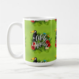 Mug Aloha Hawaii Fleurs Feuillage Papillons Jaune