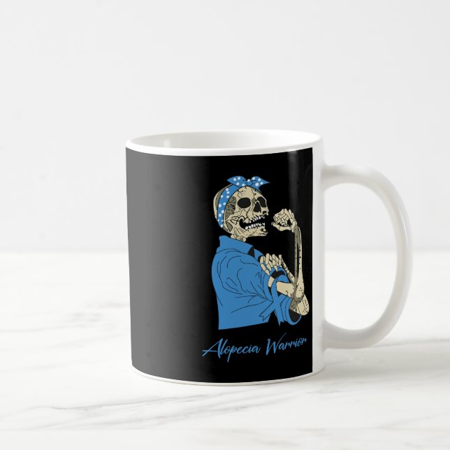 Mug Alopecia Guerrier Sensibilisation Soutien Squelett (Droite)
