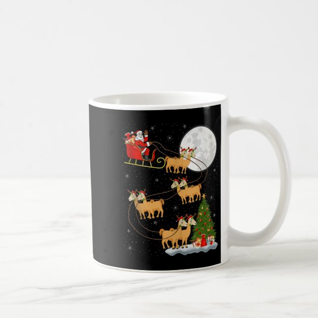Mug Alpaca Llama Santa Sleigh Flying Funny Magical Chr (Droite)