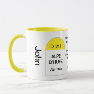 Mug Alpe dhuez marqueur de route, vélo de route, grimp