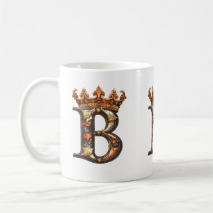 Mug Alphabet B décoré avec couronne