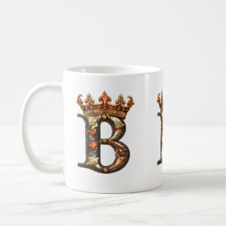 Mug Alphabet B décoré avec couronne