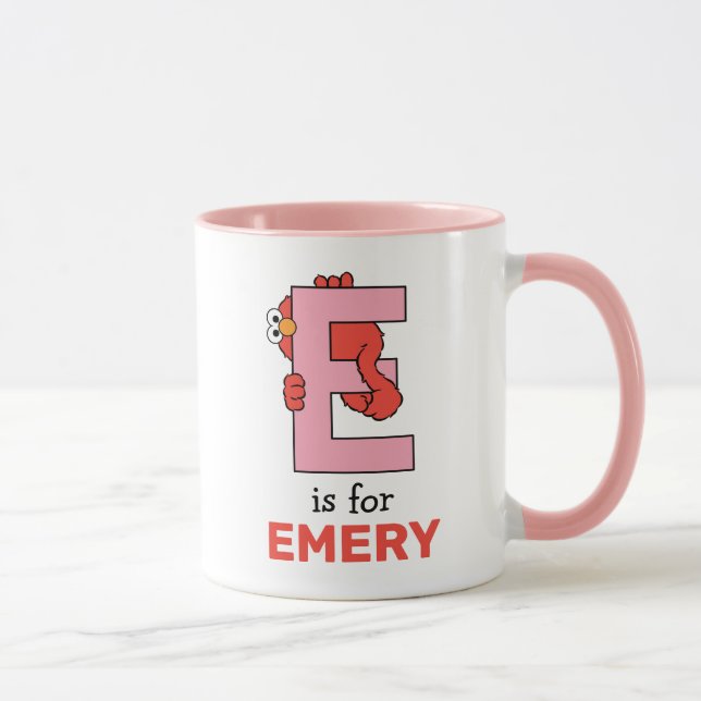 Mug Alphabet d'Elmo | E Rose (Droite)